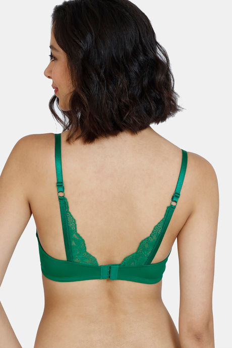 Zivame Beautiful Basics Padded Non Wired 3/4Th Coverage T-Shirt Bra - Abundant Green — image 2